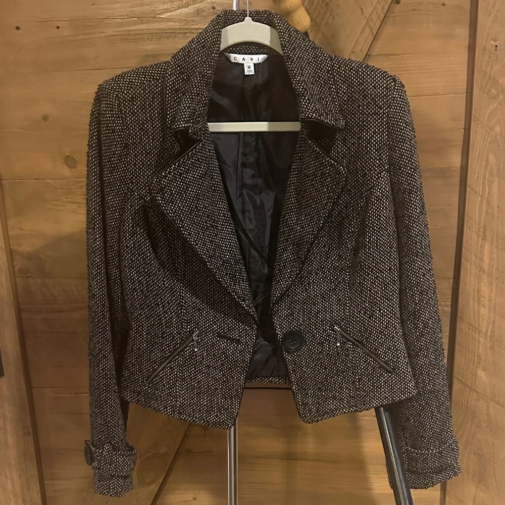 CAbi Black and Brown Tweed Blazer - Picture 1 of 5
